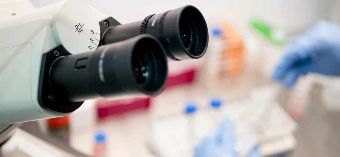 A symbolic illustration of the female reproductive system with microscopic bacteria, representing the influence of the microbiome on fertility and embryo implantation